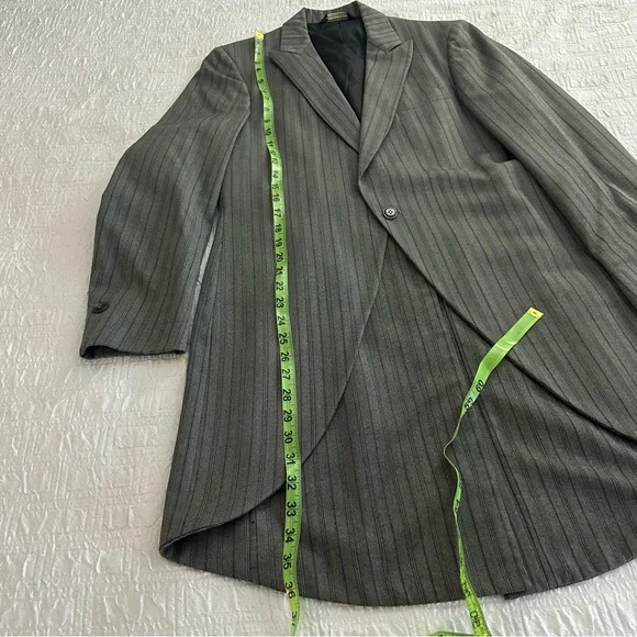 Vintage Yves Saint Laurent One Button Stripe Tailcoat Tuxedo Top 38 R - Picture 11 of 16